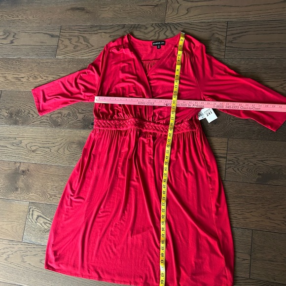 NWT Harper 241 Size 2X 3/4 Sleeve Red Dress. - Picture 11 of 11